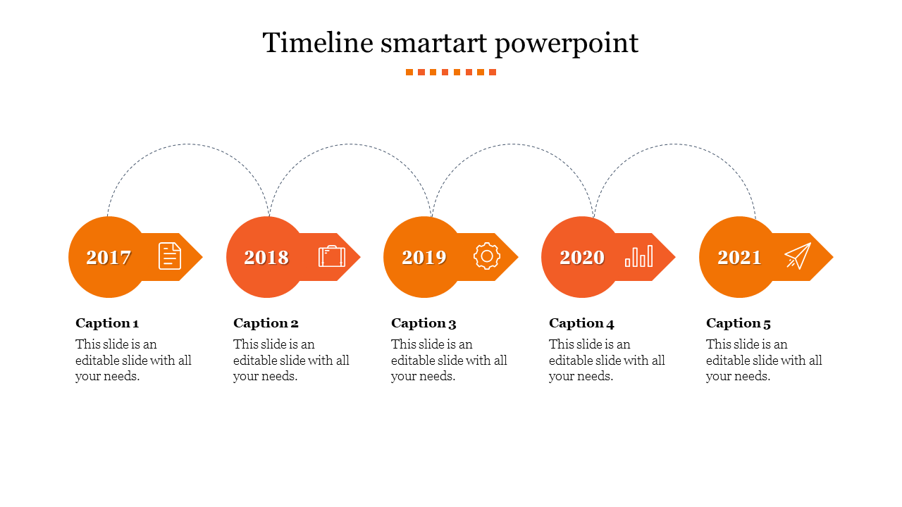 timeline for microsoft powerpoint-Orange